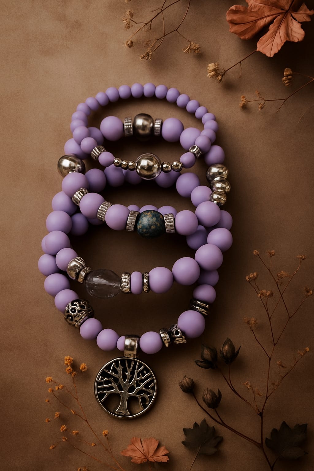 Bohemian Charm Bracelet – Layered Beads with Tassel(Set of 4)