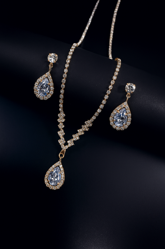 Crystal Grace Bridal Set – Necklace & Bracelet
